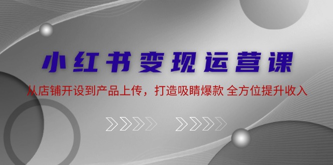 （12520期）小红书变现运营课：从店铺开设到产品上传，打造吸睛爆款 全方位提升收入-iTZL项目网