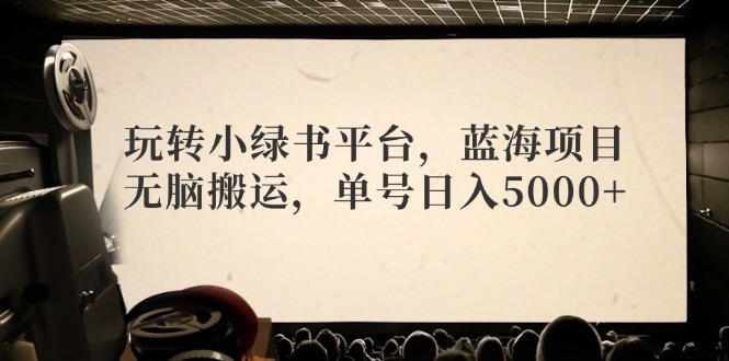 （12366期）玩转小绿书平台，蓝海项目，无脑搬运，单号日入5000+-iTZL项目网