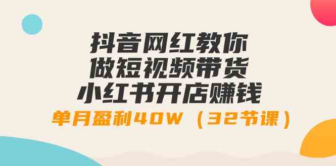 （9135期）抖音网红教你做短视频带货+小红书开店赚钱，单月盈利40W（32节课）-iTZL项目网