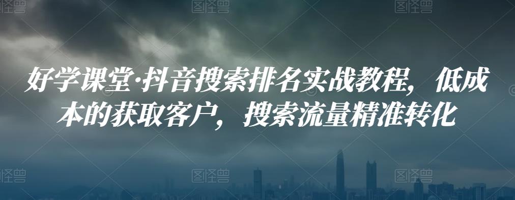 好学课堂·抖音搜索排名实战教程，低成本的获取客户，搜索流量精准转化-iTZL项目网