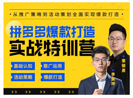 玺承云·拼多多爆款打造实战特训营，一套从入门到高手课程，让你快速拿捏拼多多-iTZL项目网