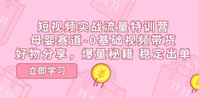 （11373期）短视频实战流量特训营，母婴赛道-0基础带货，好物分享，爆量秘籍 稳定出单-iTZL项目网