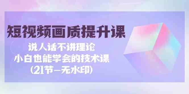 （9659期）短视频-画质提升课，说人话不讲理论，小白也能学会的技术课(21节-无水印)-iTZL项目网