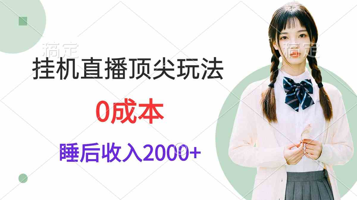 （9715期）挂机直播顶尖玩法，睡后日收入2000+、0成本，视频教学-iTZL项目网