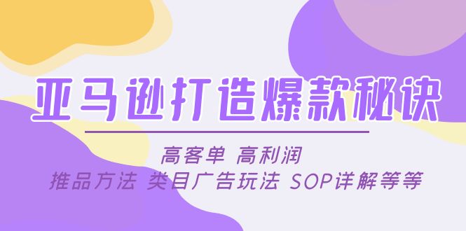 （4879期）亚马逊打造爆款秘诀：高客单 高利润 推品方法 类目广告玩法 SOP详解等等-iTZL项目网