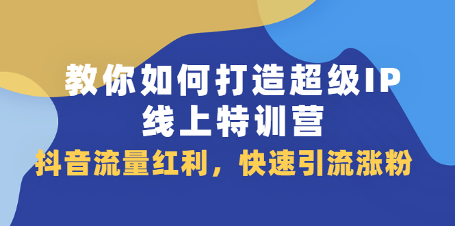 （2093期）教你如何打造超级IP线上特训营，抖音流量红利，快速引流涨粉-iTZL项目网