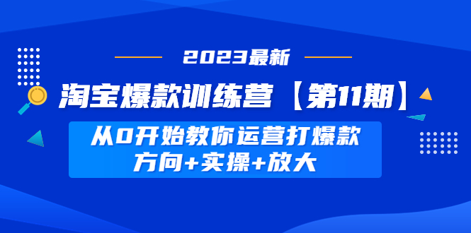 （4784期）淘宝爆款训练营【第11期】 从0开始教你运营打爆款，方向+实操+放大-iTZL项目网