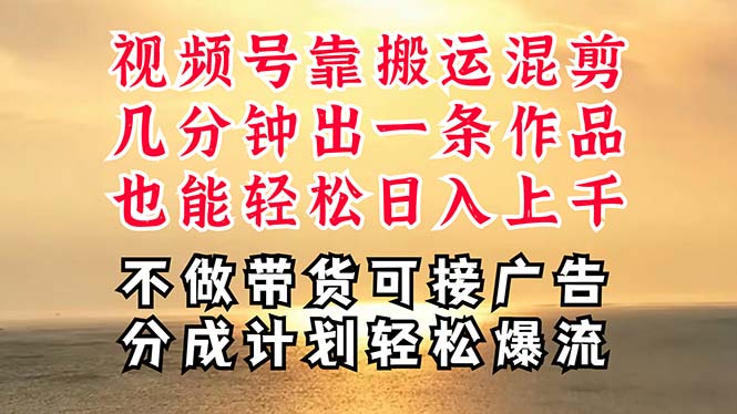 （11087期）深层揭秘视频号项目，是如何靠搬运混剪做到日入过千上万的，带你轻松爆…-iTZL项目网