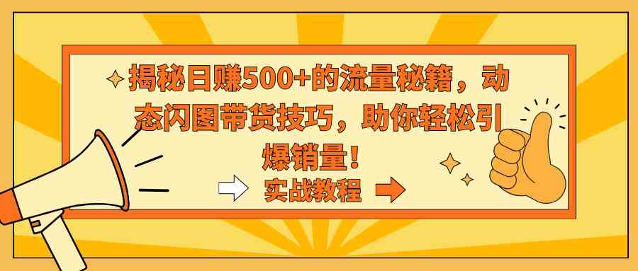 （9058期）揭秘日赚500+的流量秘籍，动态闪图带货技巧，助你轻松引爆销量！-iTZL项目网