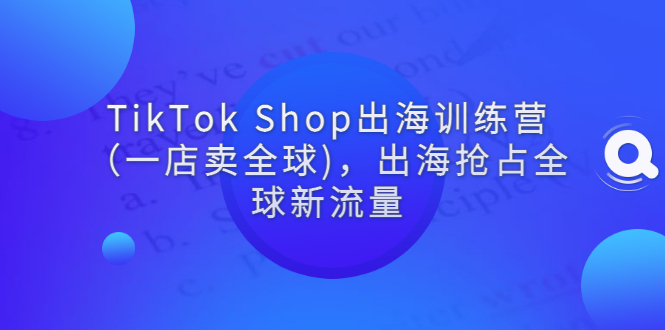 （2787期）TikTok Shop出海训练营（一店卖全球)，出海抢占全球新流量-iTZL项目网