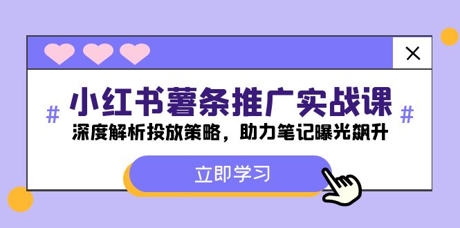 （12289期）小红书-薯 条 推 广 实战课：深度解析投放策略，助力笔记曝光飙升-iTZL项目网