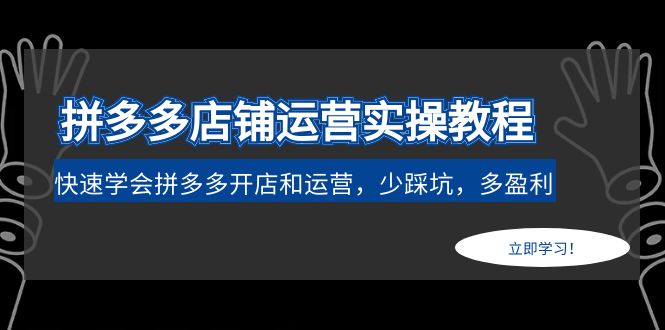 （4883期）拼多多店铺运营实操教程：快速学会拼多多开店和运营，少踩坑，多盈利-iTZL项目网