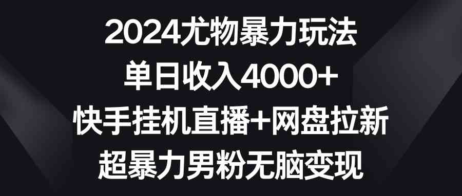 （9074期）2024尤物暴力玩法 单日收入4000+快手挂机直播+网盘拉新 超暴力男粉无脑变现-iTZL项目网