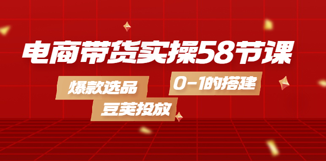 （4024期）电商带货实操58节课，爆款选品，豆荚投放，0-1的搭建-iTZL项目网