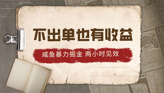 （10562期）2024咸鱼暴力掘金，不出单也有收益，两小时见效，当天突破500+-iTZL项目网