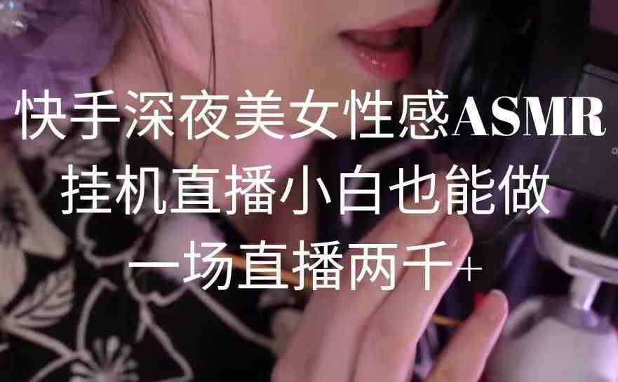 （9243期）快手深夜美女性感ASMR挂机直播，小白也能做，一场直播两千+-iTZL项目网