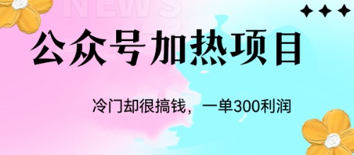 （6916期）冷门公众号加热项目，一单利润300+-iTZL项目网