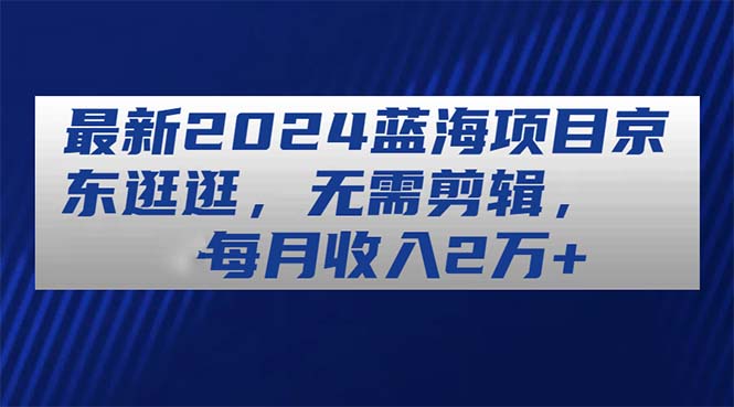 （11041期）最新2024蓝海项目京东逛逛，无需剪辑，每月收入2万+-iTZL项目网