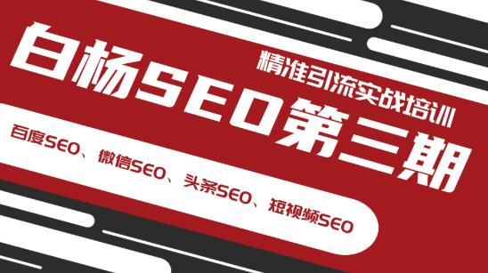 图片[1]-（1240期）白杨SEO第三期精准引流实战培训（百度SEO、微信SEO、头条SEO、短视频SEO）-iTZL项目网