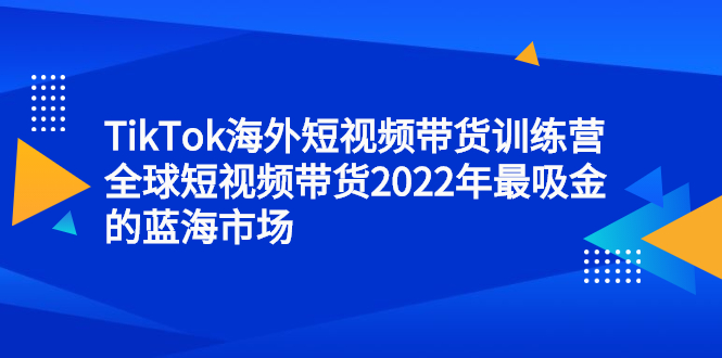 （2347期）TikTok海外短视频带货训练营，全球短视频带货2022年最吸金的蓝海市场-iTZL项目网