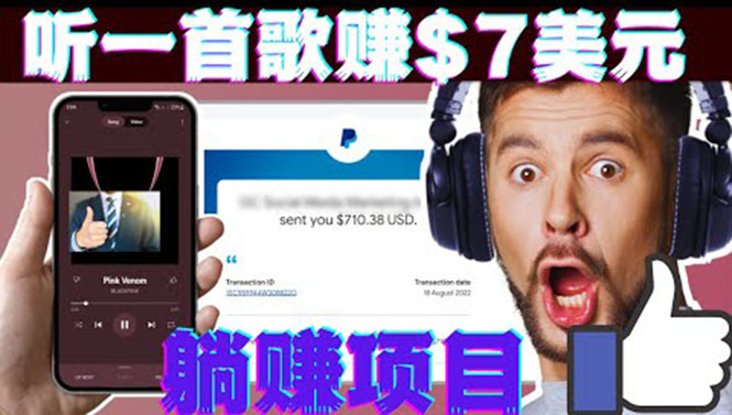 （3597期）听音乐赚钱项目：只需听一首歌就赚7美元，一天轻松赚$700美元-iTZL项目网