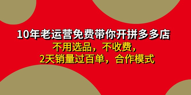 （11576期）拼多多-合作开店日入4000+两天销量过百单，无学费、老运营教操作、小白…-iTZL项目网