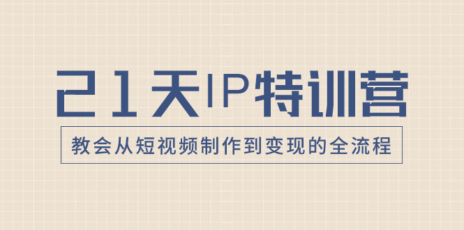 （8223期）21天IP特训营，教会从短视频制作到变现的全流程-iTZL项目网