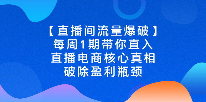 （2542期）【直播间流量爆破】每周1期带你直入直播电商核心真相，破除盈利瓶颈-iTZL项目网