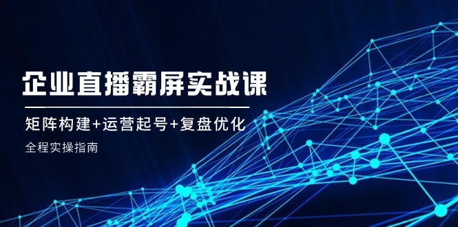 （12338期）企 业 直 播 霸 屏实战课：矩阵构建+运营起号+复盘优化，全程实操指南-iTZL项目网