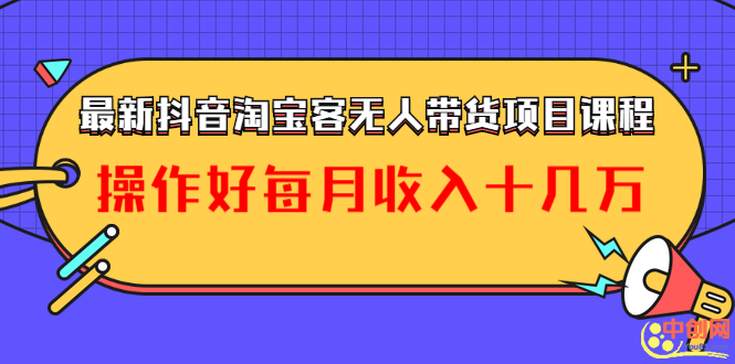 （1040期）最新抖音淘宝客无人带货项目课程：操作好每月收入十几万不夸张-iTZL项目网