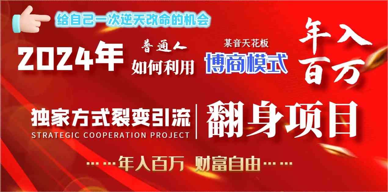 （9027期）2024年普通人如何利用博商模式做翻身项目年入百万，财富自由-iTZL项目网