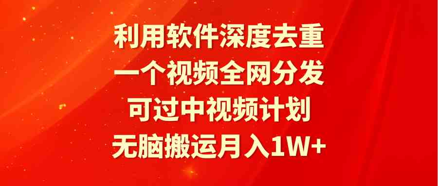 （9224期）利用软件深度去重，一个视频全网分发，可过中视频计划，无脑搬运月入1W+-iTZL项目网