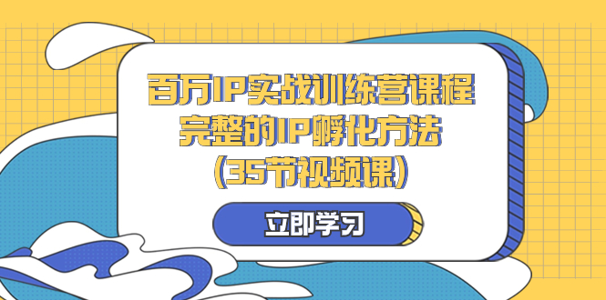 （8243期）百万IP实战训练营课程，完整的IP孵化方法（35节视频课）-iTZL项目网