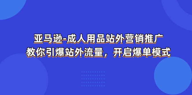 （11398期）亚马逊-成人用品 站外营销推广  教你引爆站外流量，开启爆单模式-iTZL项目网