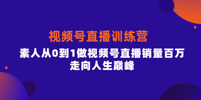 （3927期）行动派·视频号直播训练营，素人从0到1做视频号直播销量百万，走向人生巅峰-iTZL项目网