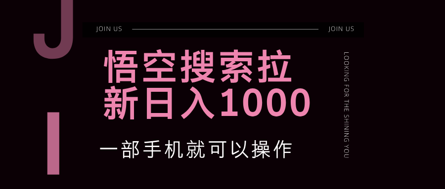 （12717期）悟空搜索类拉新 蓝海项目 一部手机就可以操作 教程非常详细-iTZL项目网