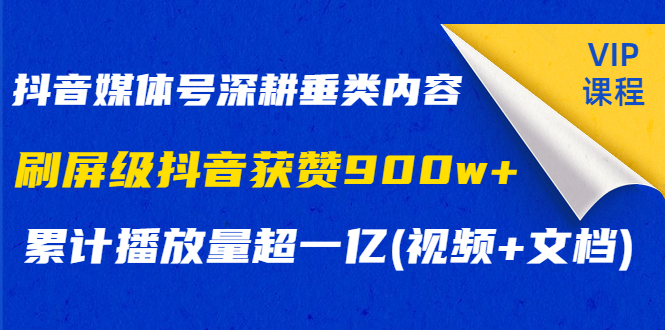 图片[1]-（1174期）抖音媒体号深耕垂类内容，刷屏级抖音获赞900w+累计播放量超一亿(视频+文档)-iTZL项目网