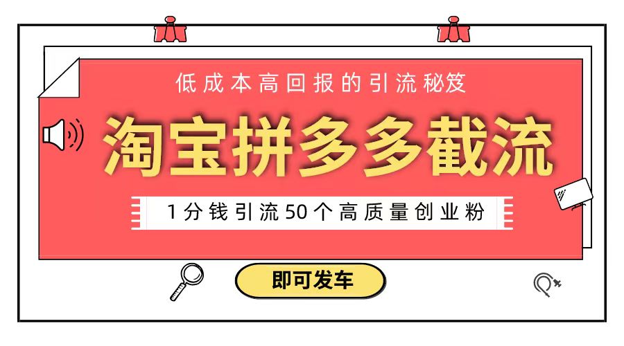 （8787期）淘宝拼多多电商平台截流创业粉 只需要花上1分钱，长尾流量至少给你引流50粉-iTZL项目网