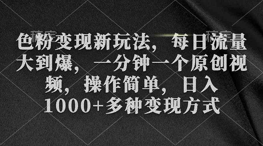 （9282期）色粉变现新玩法，每日流量大到爆，一分钟一个原创视频，操作简单，日入1…-iTZL项目网