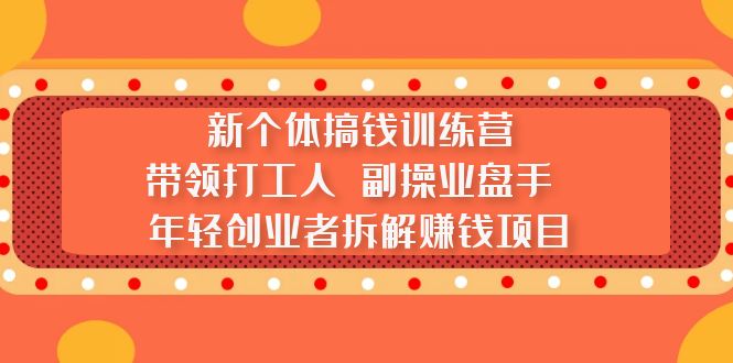 （5308期）新个体搞钱训练营：带领打工人 副操业盘手 年轻创业者拆解赚钱项目-iTZL项目网