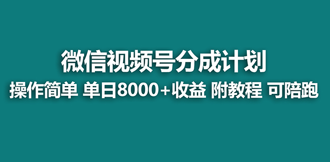 （7904期）【蓝海项目】视频号分成计划，单天收益8000+，附玩法教程！可陪跑-iTZL项目网