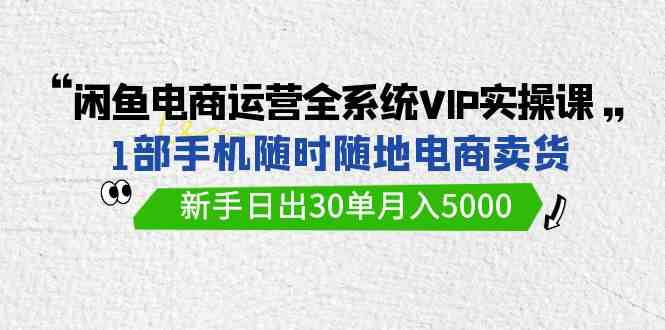 （9547期）闲鱼电商运营全系统VIP实战课，1部手机随时随地卖货，新手日出30单月入5000-iTZL项目网