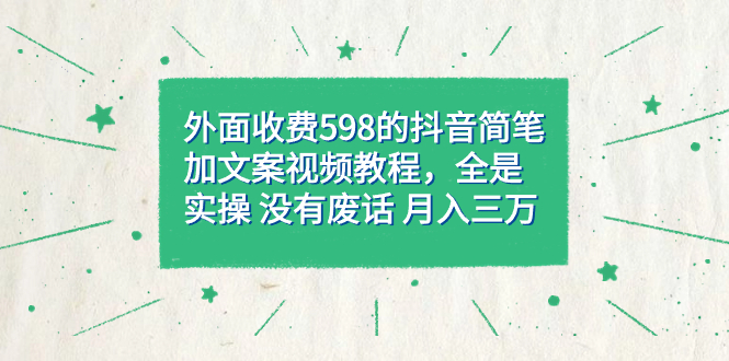 （7327期）外面收费598抖音简笔加文案教程，全是实操 没有废话 月入三万（教程+资料）-iTZL项目网