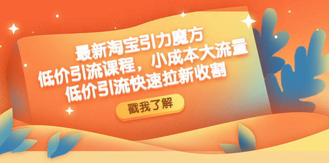 （4708期）最新淘宝引力魔方低价引流实操：小成本大流量，低价引流快速拉新收割-iTZL项目网