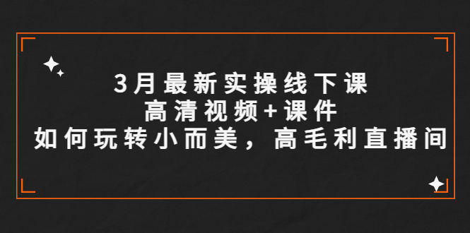 （5597期）3月最新实操线下课高清视频+课件，如何玩转小而美，高毛利直播间-iTZL项目网