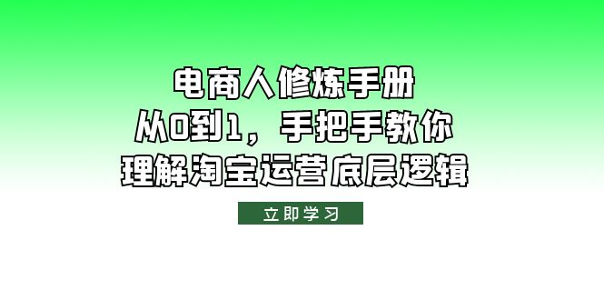 （6111期）电商人修炼·手册，从0到1，手把手教你理解淘宝运营底层逻辑-iTZL项目网