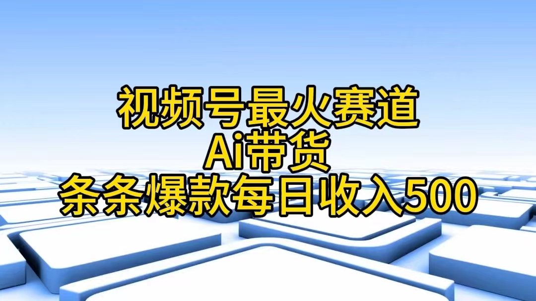 （11038期）视频号最火赛道——Ai带货条条爆款每日收入500-iTZL项目网