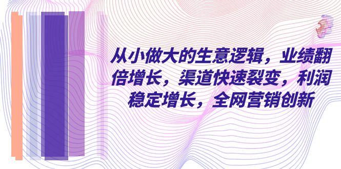 （8044期）从小 做大的生意逻辑，业绩翻倍增长，渠道快速裂变，利润稳定增长，全网…-iTZL项目网