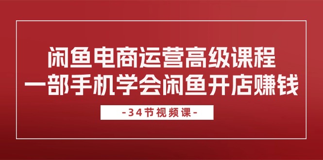 （10686期）闲鱼电商运营高级课程，一部手机学会闲鱼开店赚钱（34节课）-iTZL项目网