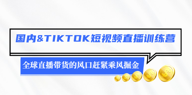 （2478期）国内&TIKTOK短视频直播训练营，全球直播带货的风口赶紧乘风掘金-iTZL项目网